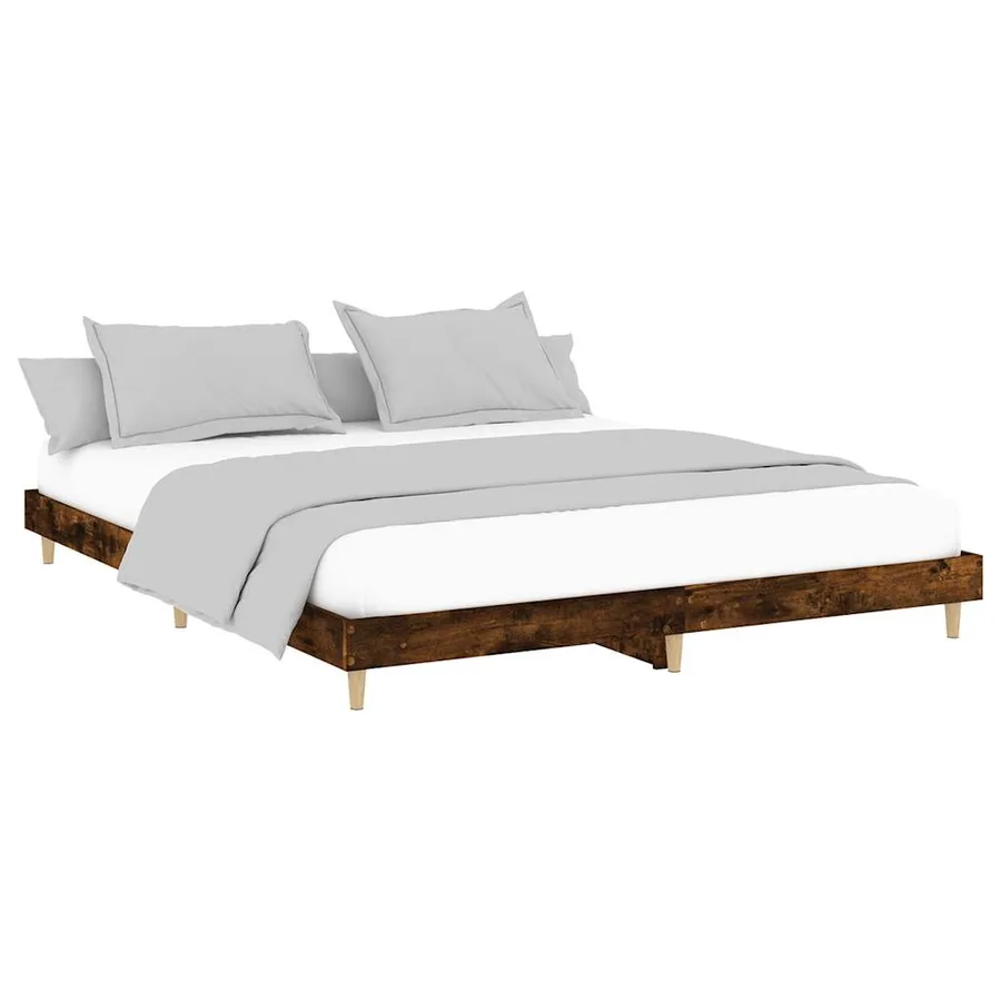 Cadre de lit sans matelas chêne fumé 120x200 cm bois ingénierie - 3