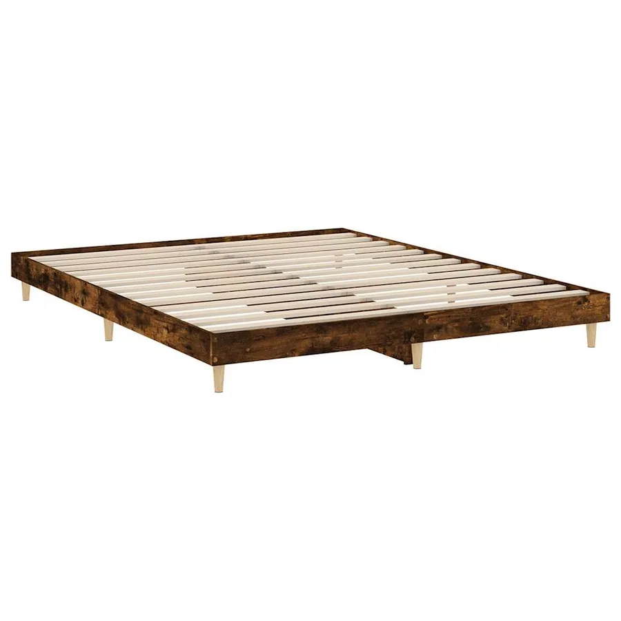 Cadre de lit sans matelas chêne fumé 120x200 cm bois ingénierie - 5