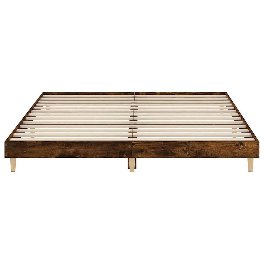 Cadre de lit sans matelas chêne fumé 120x200 cm bois ingénierie - 6