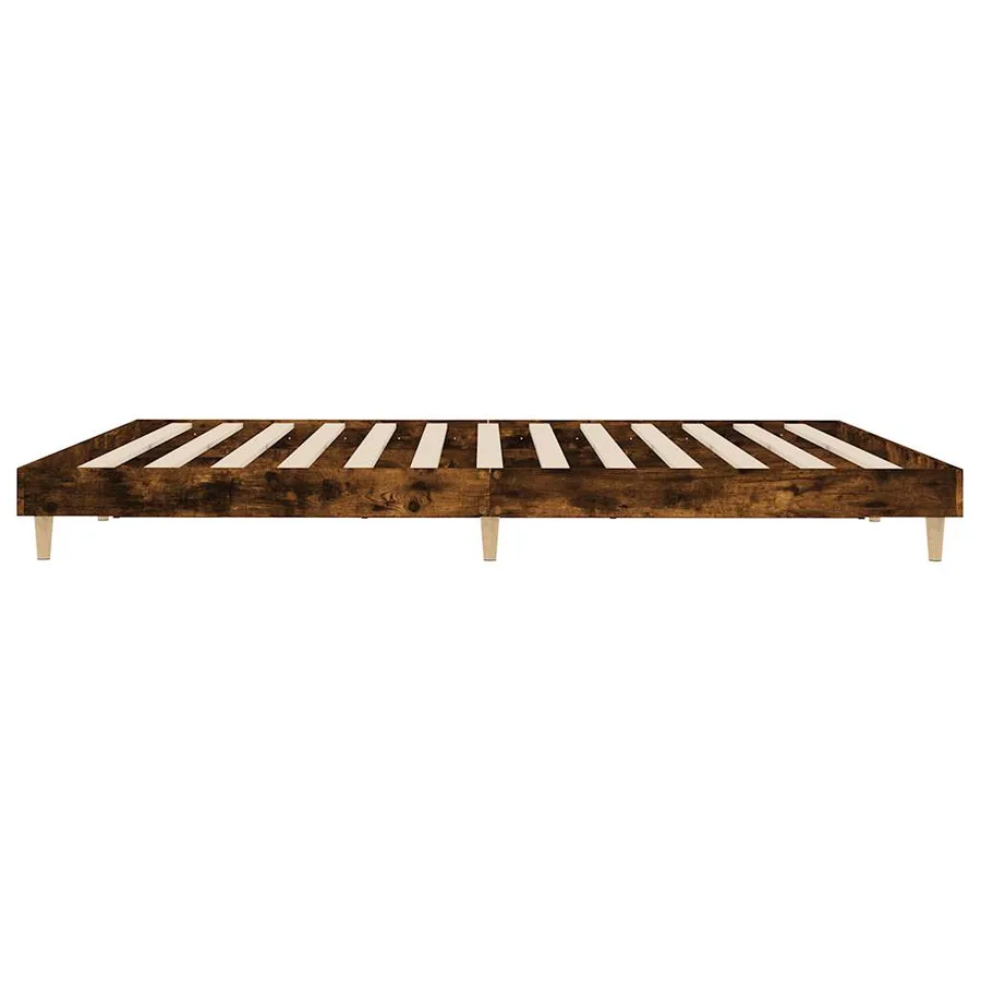 Cadre de lit sans matelas chêne fumé 120x200 cm bois ingénierie - 7