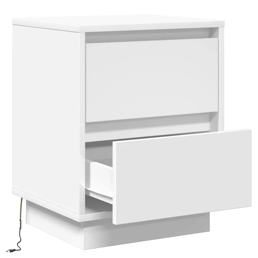 Cabinet de chevet Blanc 39 x 34,5 x 50 cm Bois d'ingénierie - 6