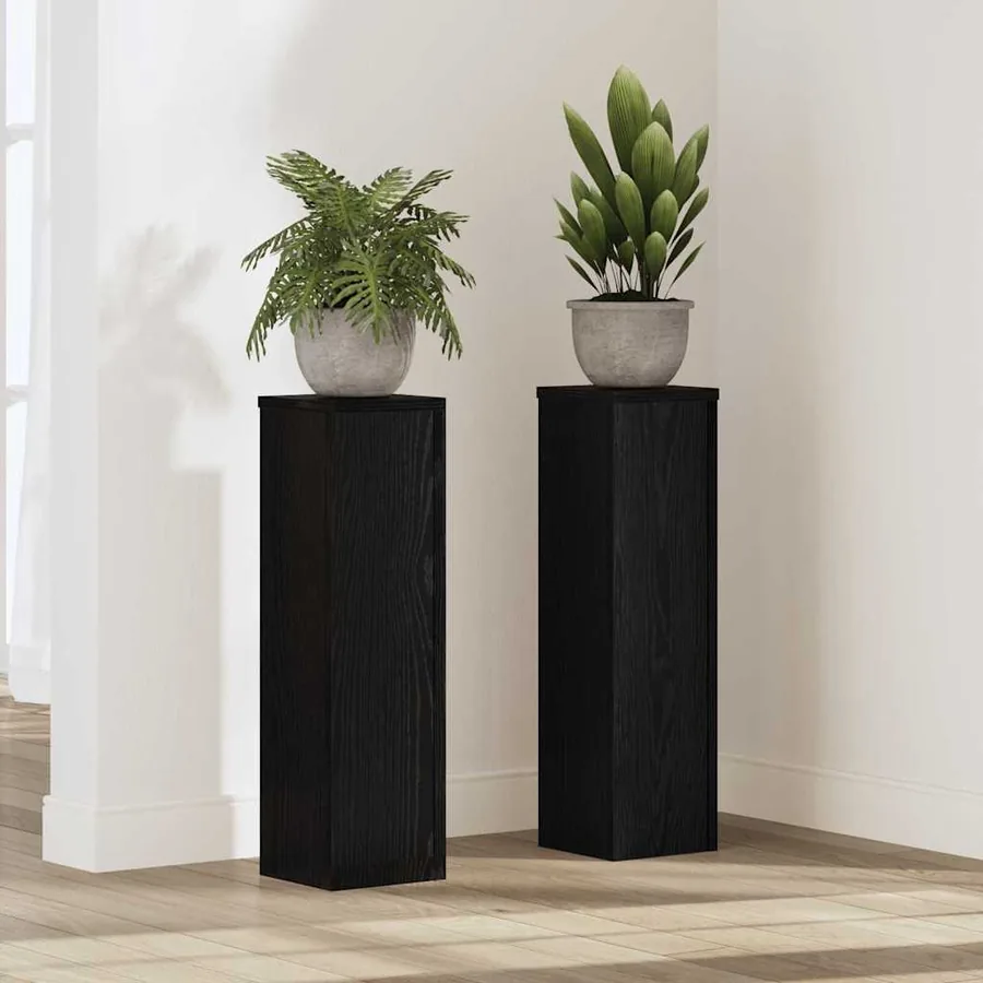 Support de Plante 2 pcs Chêne noir 17 x 17 x 60 cm