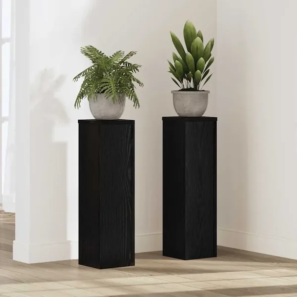 Support de Plante 2 pcs Chêne noir 17 x 17 x 60 cm