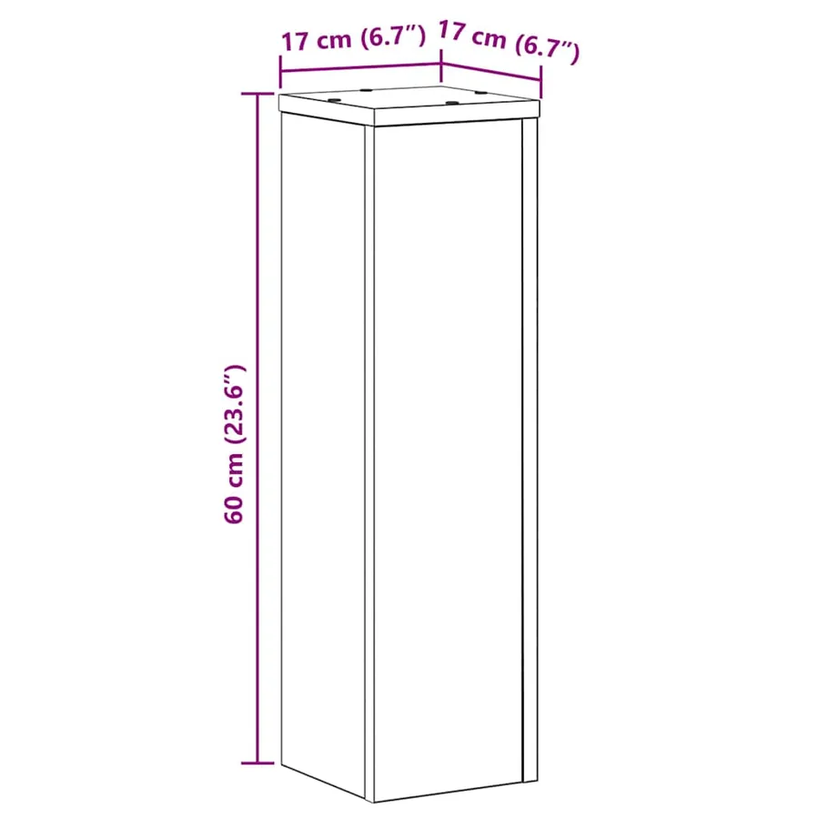 Support de Plante 2 pcs Chêne noir 17 x 17 x 60 cm - 8