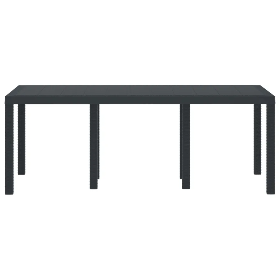 Table de Jardin Anthracite 200 x 100 x 73 cm polyrotin - 2