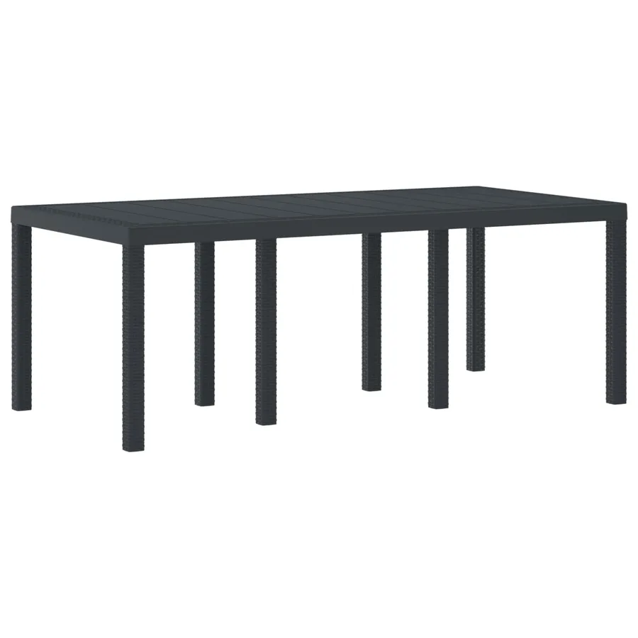 Table de Jardin Anthracite 200 x 100 x 73 cm polyrotin - 4