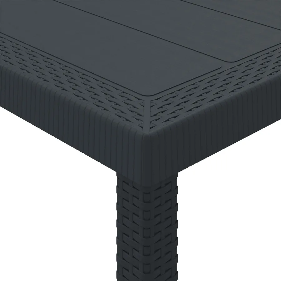 Table de Jardin Anthracite 200 x 100 x 73 cm polyrotin - 5