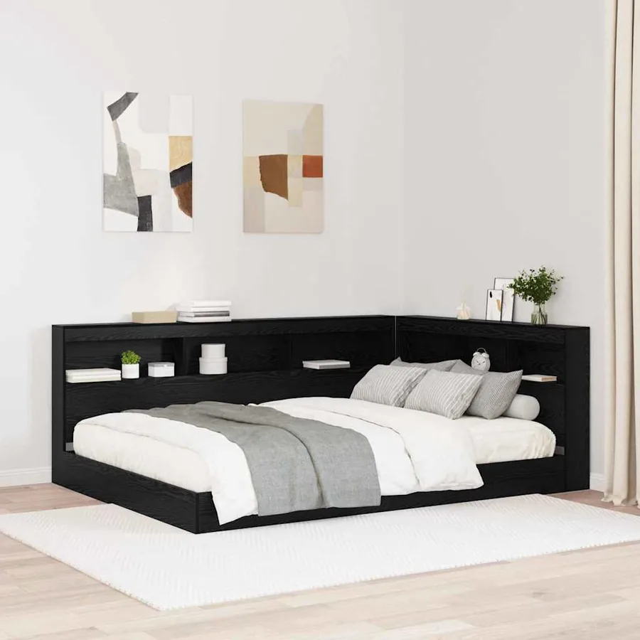 Tête de lit de rangement Chêne noir 135 cm Bois d'ingénierie