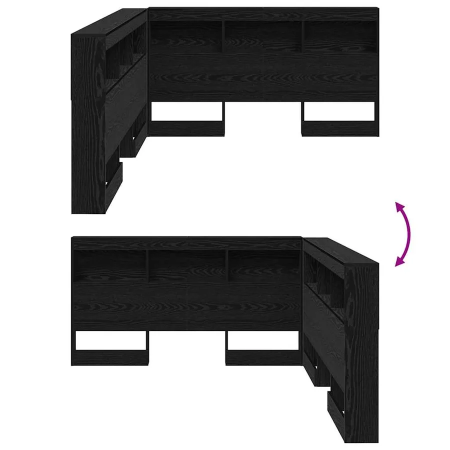 Tête de lit de rangement Chêne noir 135 cm Bois d'ingénierie - 10