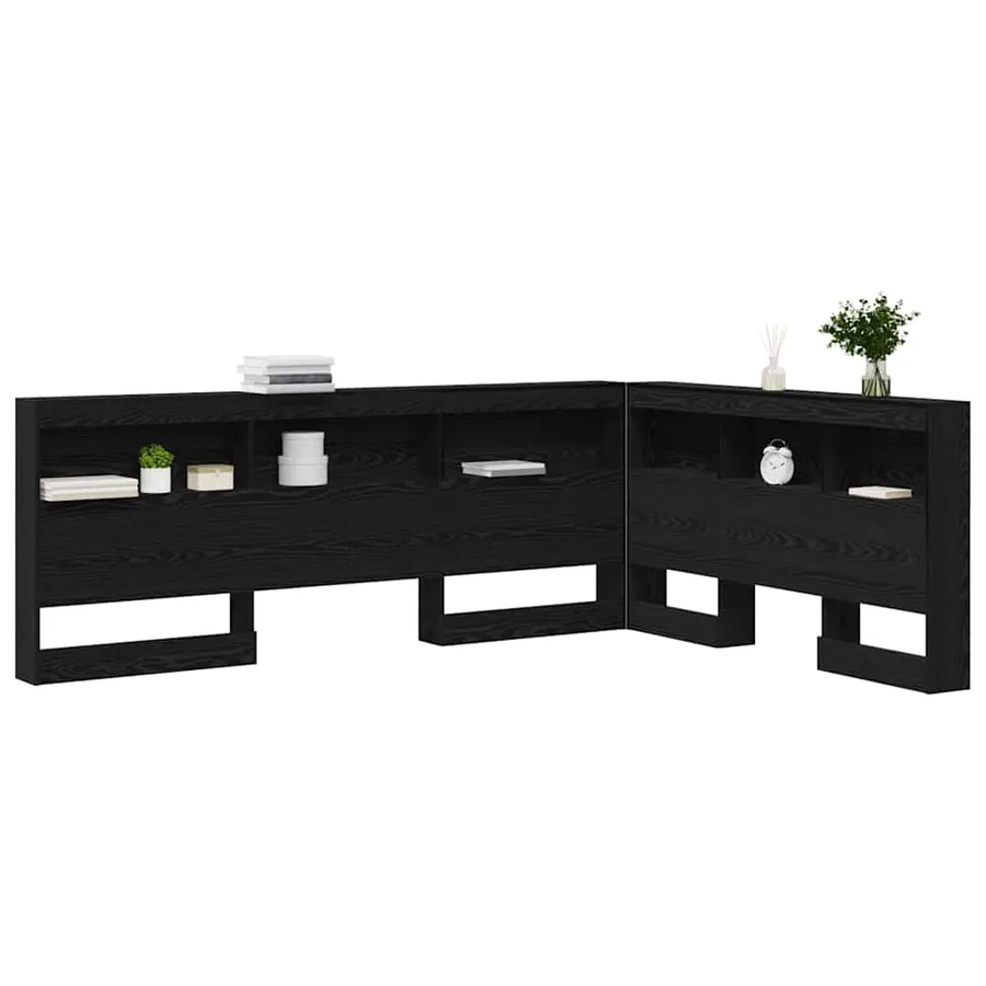 Tête de lit de rangement Chêne noir 135 cm Bois d'ingénierie - 3