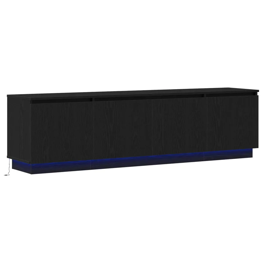 Meuble TV Chêne noir 180 x 38 x 49 cm Bois d'ingénierie - 2