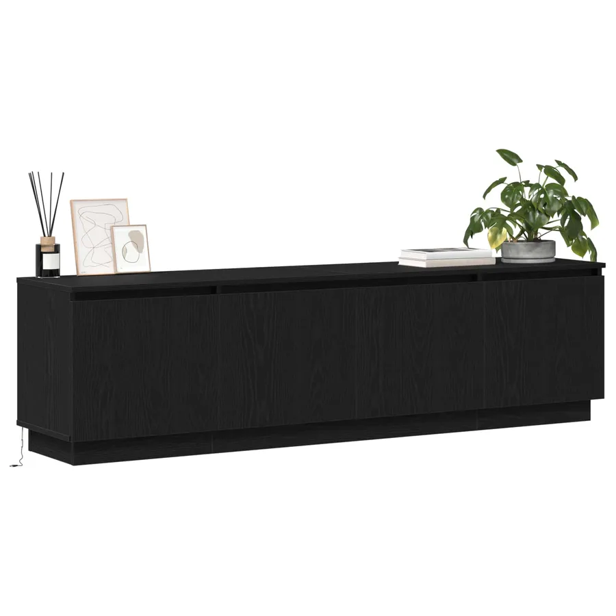 Meuble TV Chêne noir 180 x 38 x 49 cm Bois d'ingénierie - 3