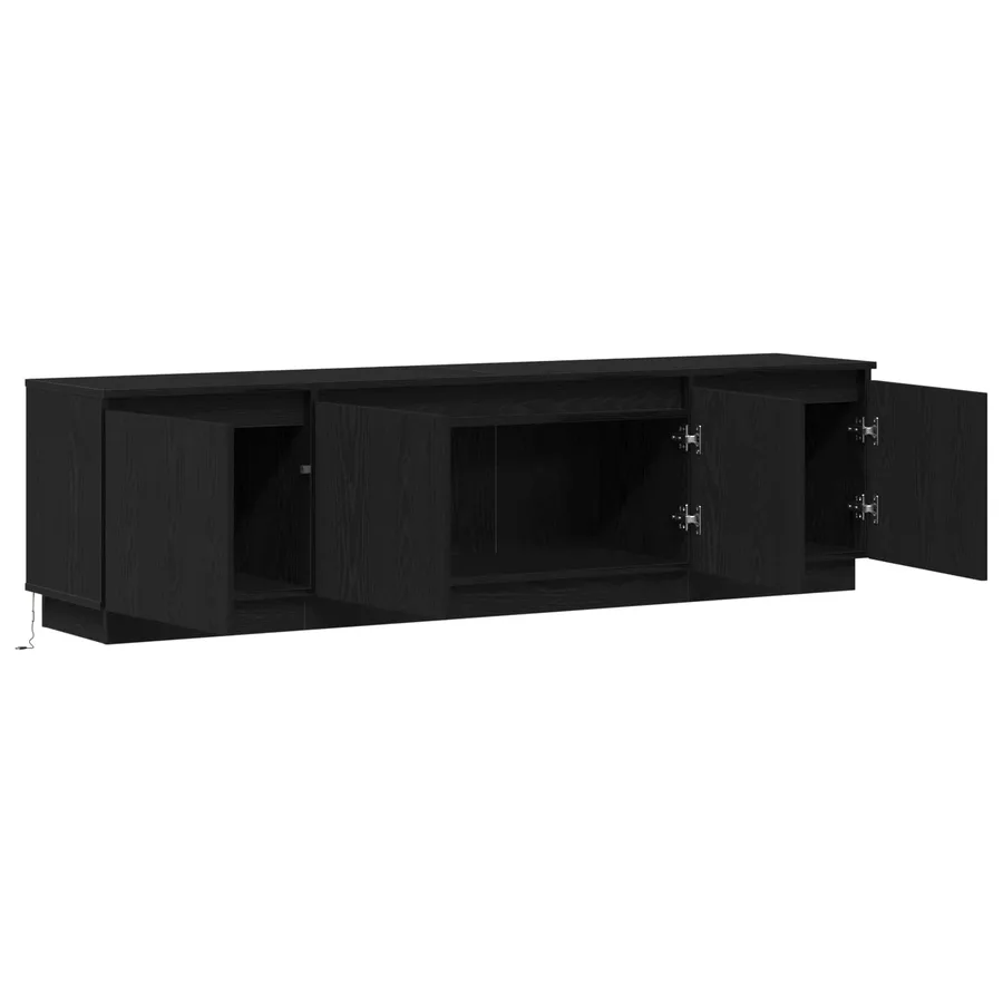 Meuble TV Chêne noir 180 x 38 x 49 cm Bois d'ingénierie - 6