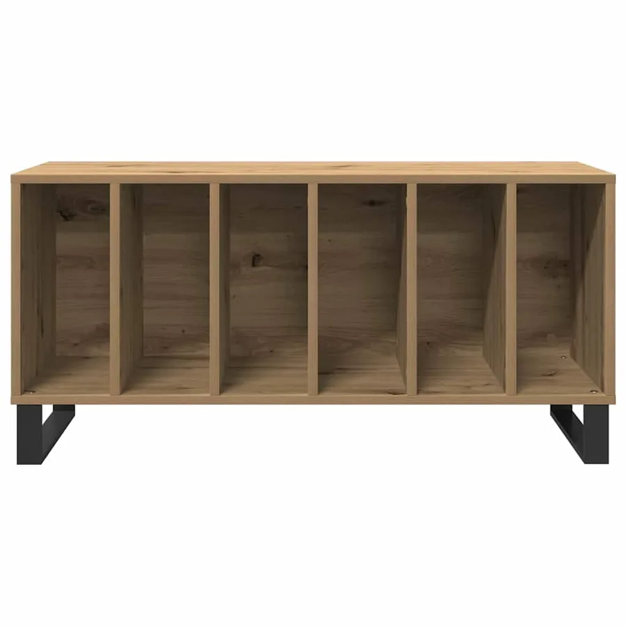 Meuble à vinyles chêne artisanal 100 x 38 x 48 cm - 5