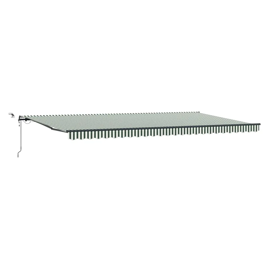 Auvent rétractable Vert et blanc 600 x 350 x 165 cm Polyester - 2