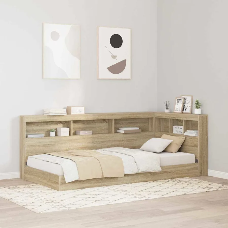 Tête de lit de rangement Chêne Sonoma 90 cm Bois d'ingénierie