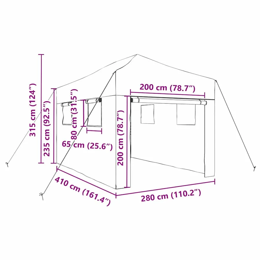 Serre avec cadre pop-up avec toit Vert 280 x 410 x 315 cm Fer - 11