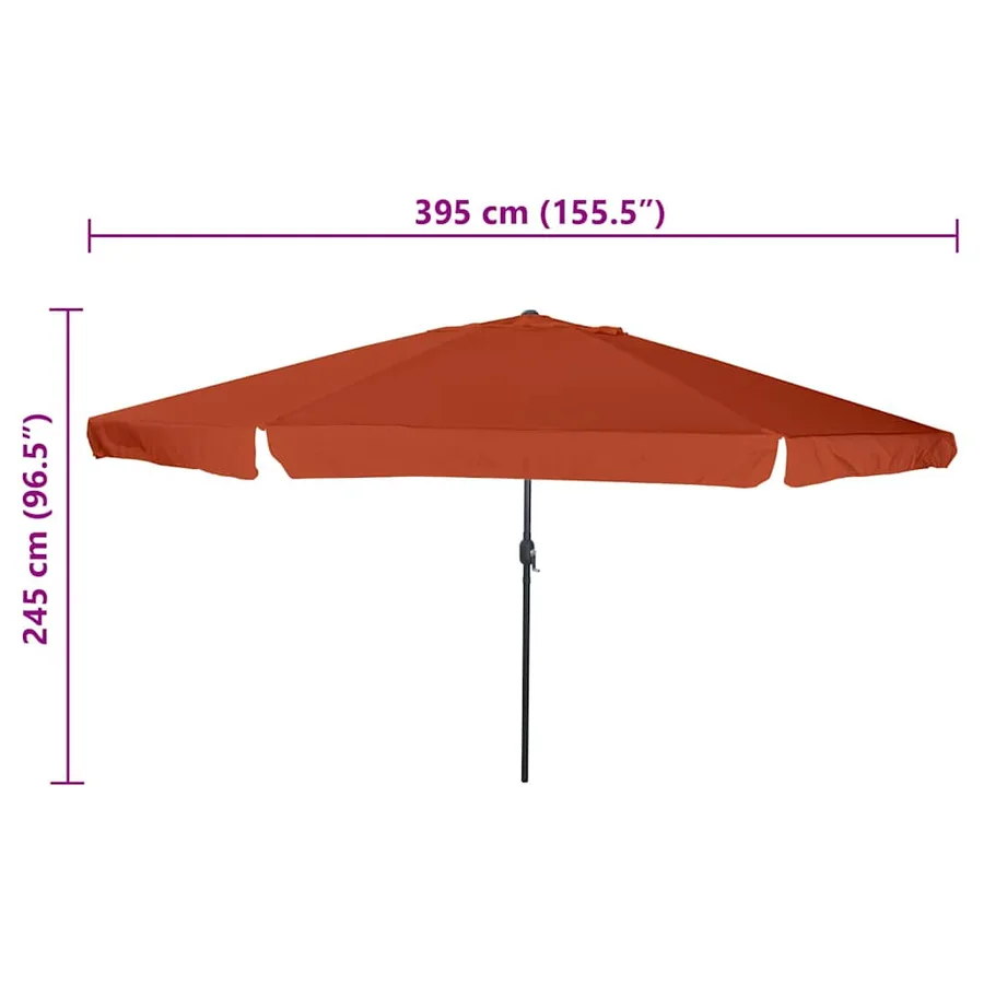 Parasol de jardin Terre cuite 394 x 394 x 248 cm - 7