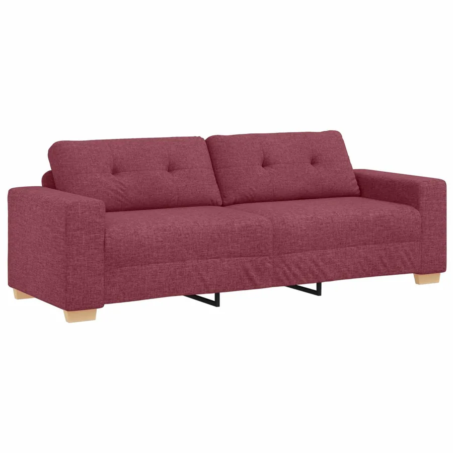 Canapé 3 places rouge bordeaux 180 cm tissu