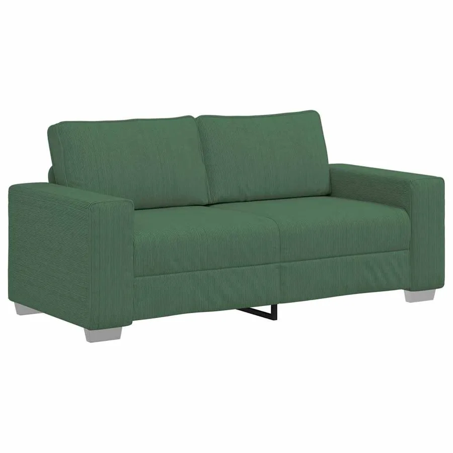 Canapé deux places vert foncé 180 x 77 x 82 cm en tissu velours côtelé - 2