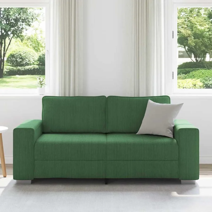 Canapé deux places vert foncé 180 x 77 x 82 cm en tissu velours côtelé - 3