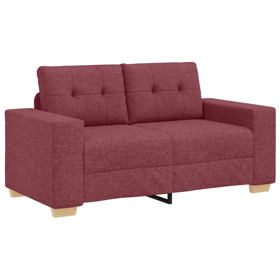 Canapé 3 pcs Rouge Vent 221 x 80 x 80 cm Tissu en lin mélangé - 4