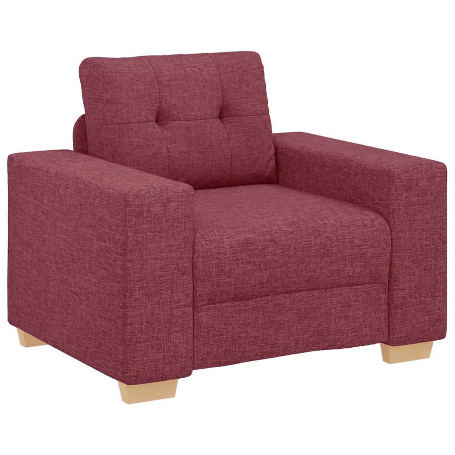 Canapé 3 pcs Rouge Vent 221 x 80 x 80 cm Tissu en lin mélangé - 5