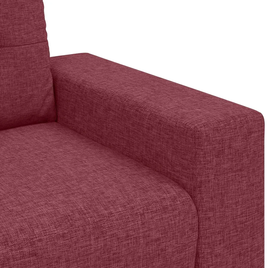 Canapé 3 pcs Rouge Vent 221 x 80 x 80 cm Tissu en lin mélangé - 8