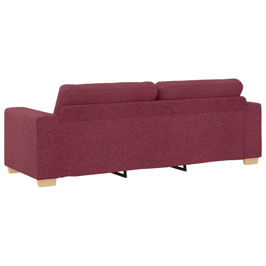 Canapé 3 pcs Rouge Vent 221 x 80 x 80 cm Tissu en lin mélangé - 9