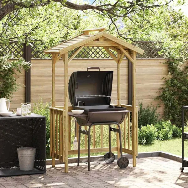 Abri pour barbecue 133,5 x 63 x 200 cm Pinède imprégnée
