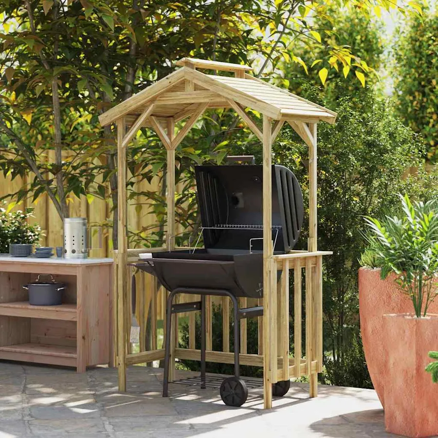 Abri pour barbecue 133,5 x 63 x 200 cm Pinède imprégnée - 4