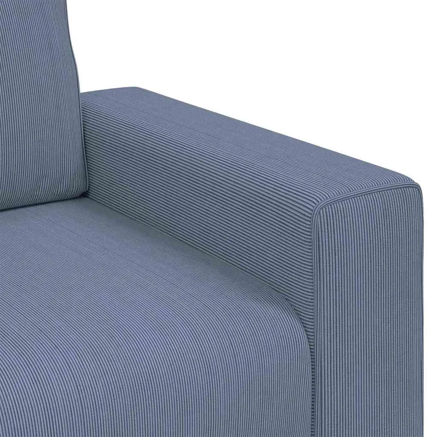 Canapé deux places bleu 160x77x82 cm en tissu velours côtelé - 7