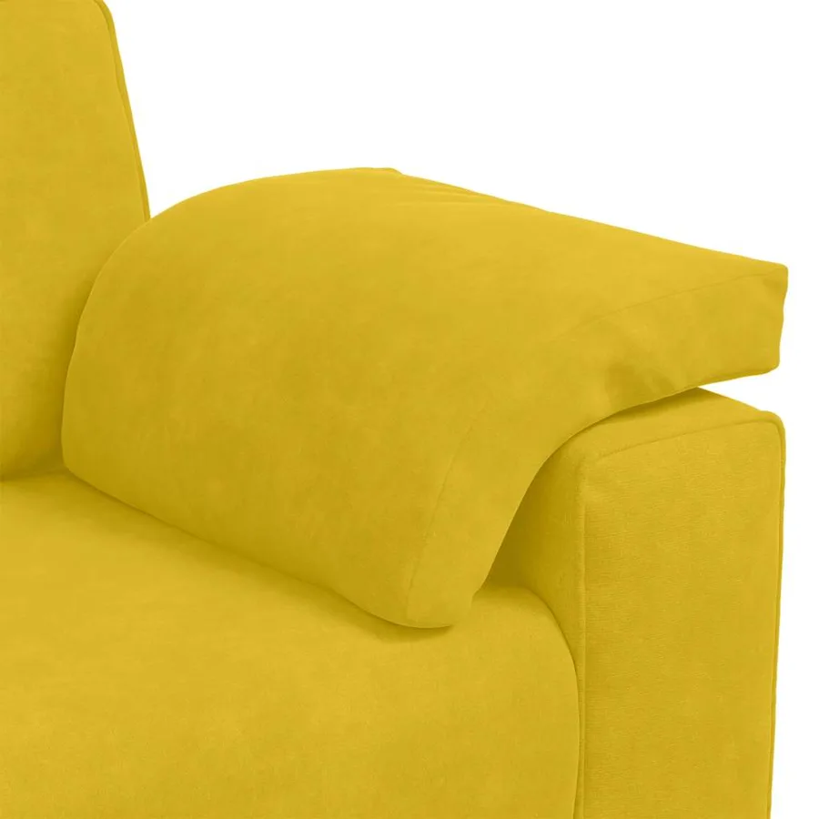 Canapé deux places jaune 180x77x82 cm velours - 7