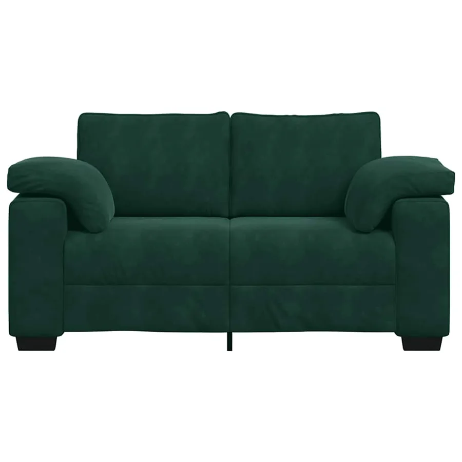 Canapé deux places vert foncé 160 x 77 x 82 cm velours - 4