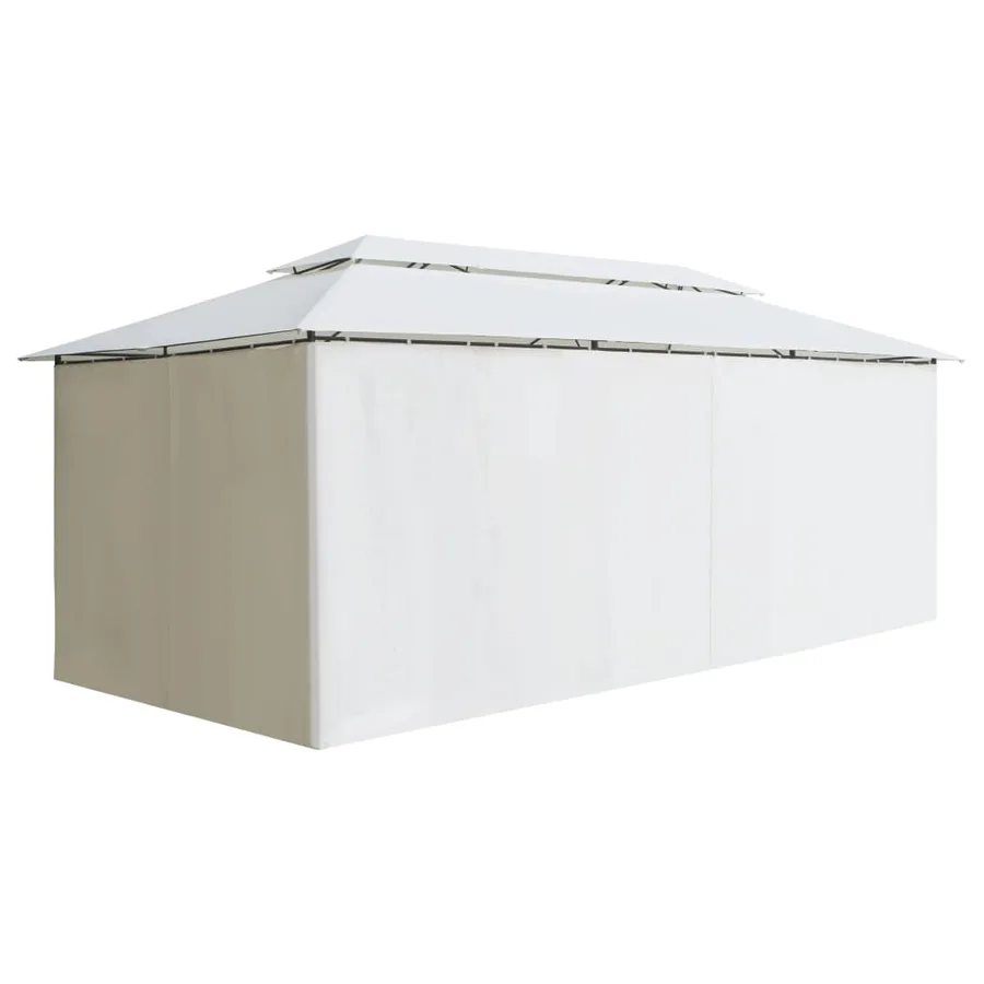 Belvédère avec rideaux 600x298x270 cm Blanc 180 g/m² - 3