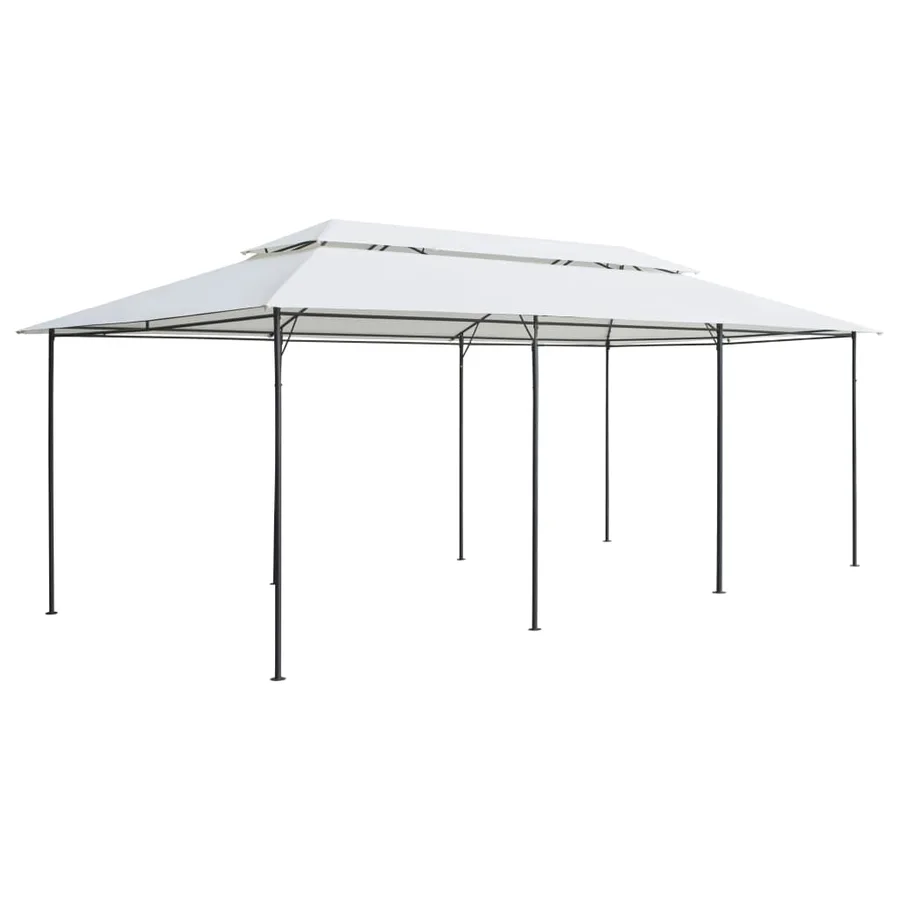 Belvédère avec rideaux 600x298x270 cm Blanc 180 g/m² - 4