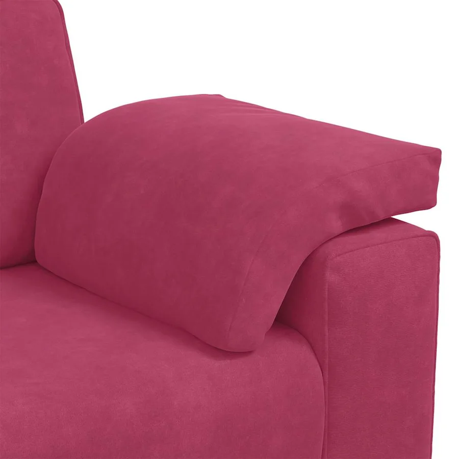 Ensemble de canapés 3 pcs avec coussins Rouge bordeaux Velours - 10