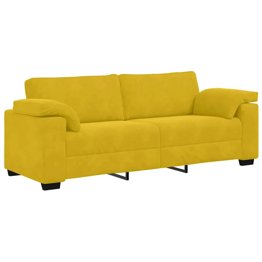 Ensemble de canapés 3 pcs avec coussins Jaune Velours - 6