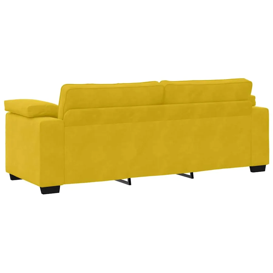 Ensemble de canapés 3 pcs avec coussins Jaune Velours - 9