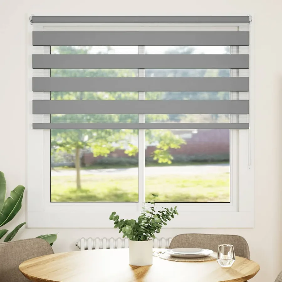 Store vénitien zébré 120,9 x 175 cm, largeur du tissu 116,7 cm, gris