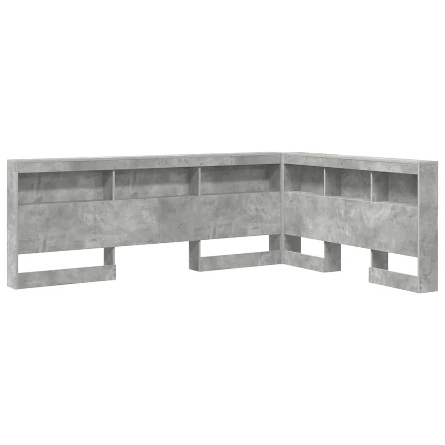 Tête de lit de rangement Gris béton 135 cm Bois d'ingénierie - 2