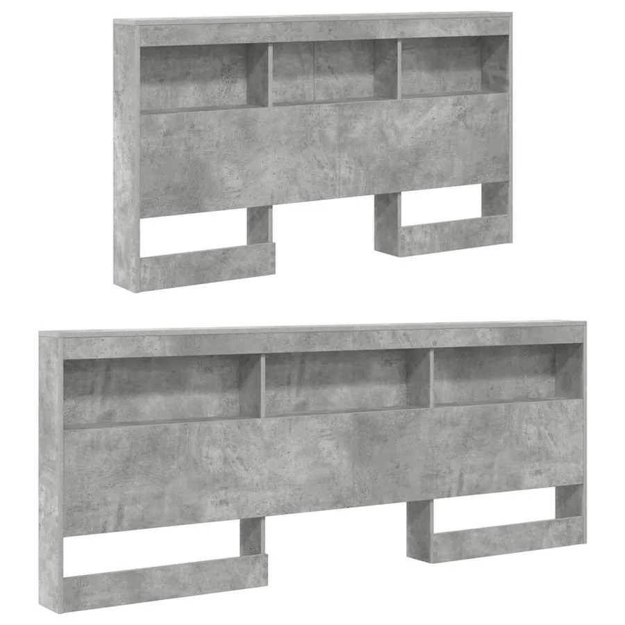 Tête de lit de rangement Gris béton 135 cm Bois d'ingénierie - 5