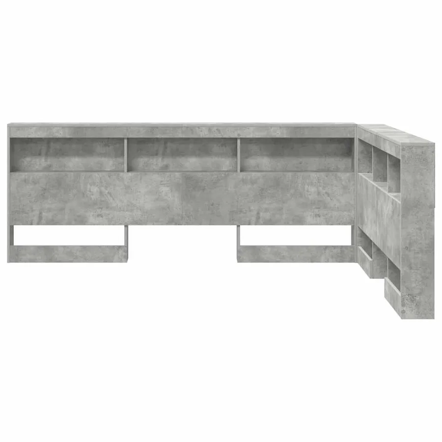 Tête de lit de rangement Gris béton 135 cm Bois d'ingénierie - 6