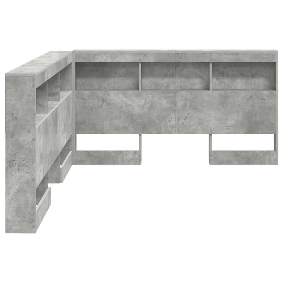 Tête de lit de rangement Gris béton 135 cm Bois d'ingénierie - 7