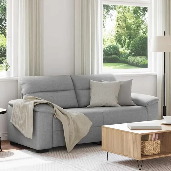 Canapé 2 places Gris nuage 180x81x84 cm tissu