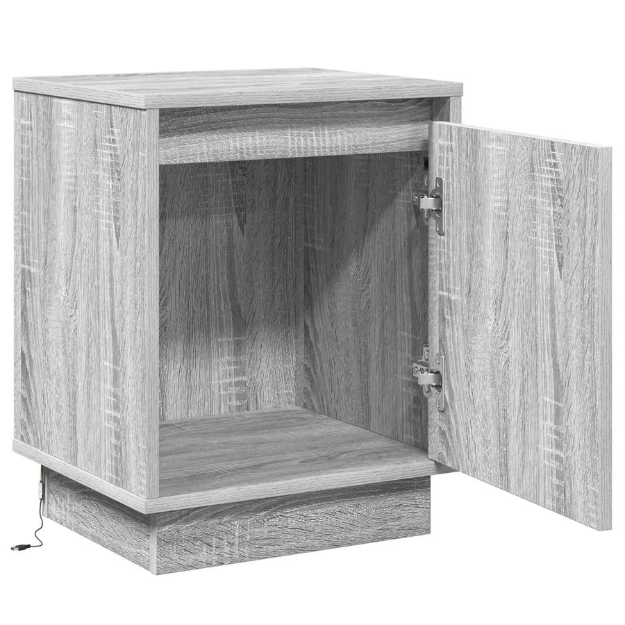 Cabinet de chevet Gris 39 x 34,5 x 50 cm Bois d'ingénierie - 5