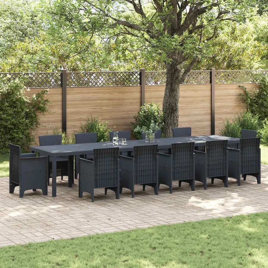 Table de Jardin Anthracite 400 x 100 x 73 cm polyrotin