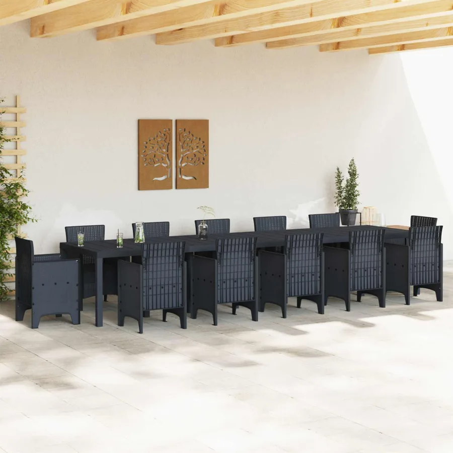 Table de Jardin Anthracite 400 x 100 x 73 cm polyrotin - 3