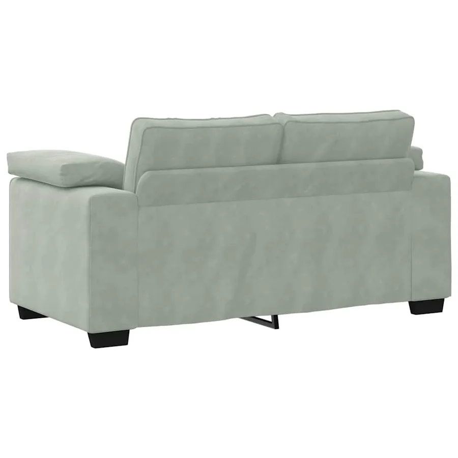 Ensemble de canapés 3 pcs avec coussins Gris clair Velours - 8