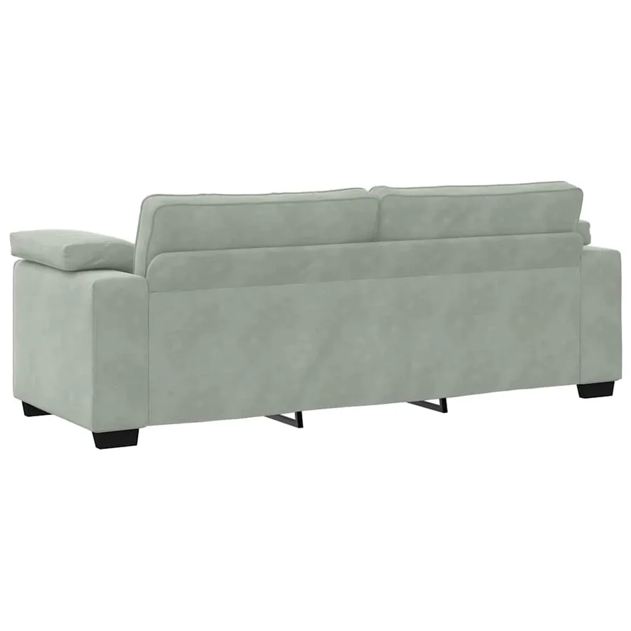 Ensemble de canapés 3 pcs avec coussins Gris clair Velours - 9
